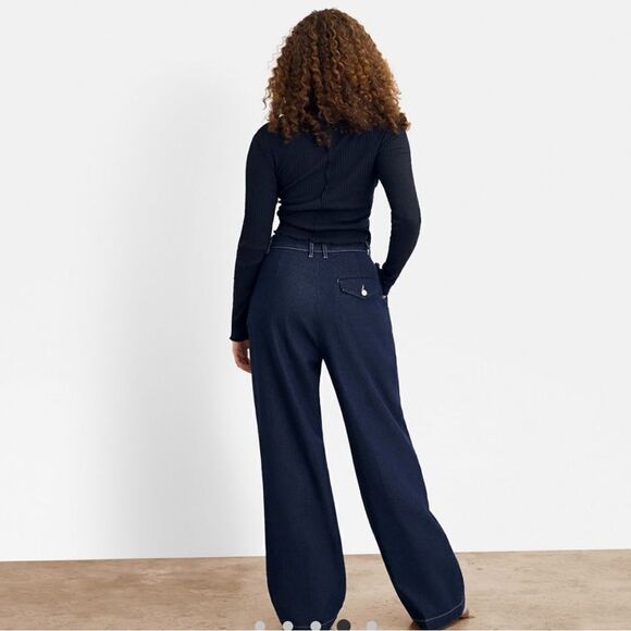 NWT Sam Edelman Circus Low Rise Denim Trouser in Rinse Dark Wash- Size 28 - Picture 3 of 8